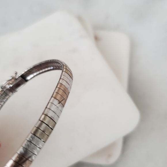 925 Sterling Silver Tri Color Bracelet - Picture 3 of 12